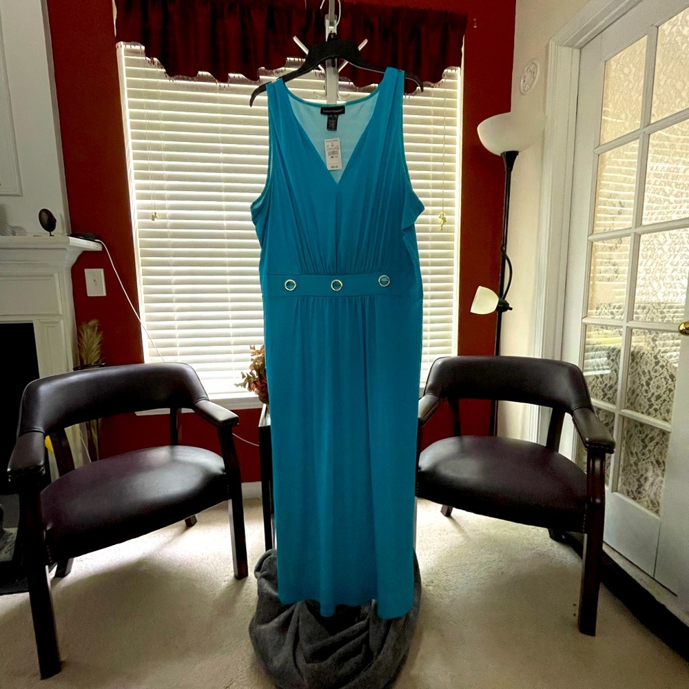 Ashley Stewart Scuba Blue Maxi Dress; Size 22/24